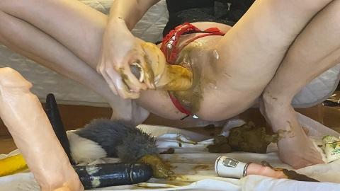 p00girl - Poop with a tail in the ass, shit in the pussy (29.05.2023/ScatShop.com/Scat/FullHD/1080p)