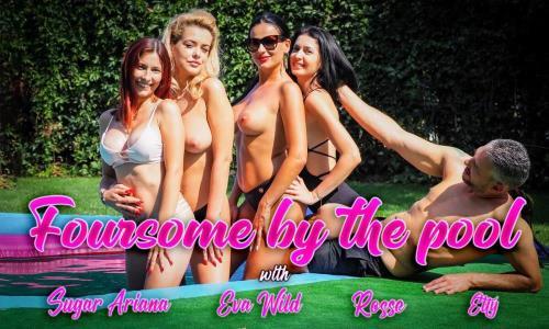 Etty, Eva Wild, Rosse, Sugar Ariana - Foursome By The Pool (17.08.2023/VRixxens, SLR/3D/VR/UltraHD 4K/3072p) 
