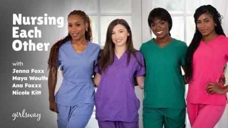 Nicole Kitt, Jenna Foxx, Maya Woulfe, Ana Foxxx - Nursing Each Other (2024/FullHD/1080p) 